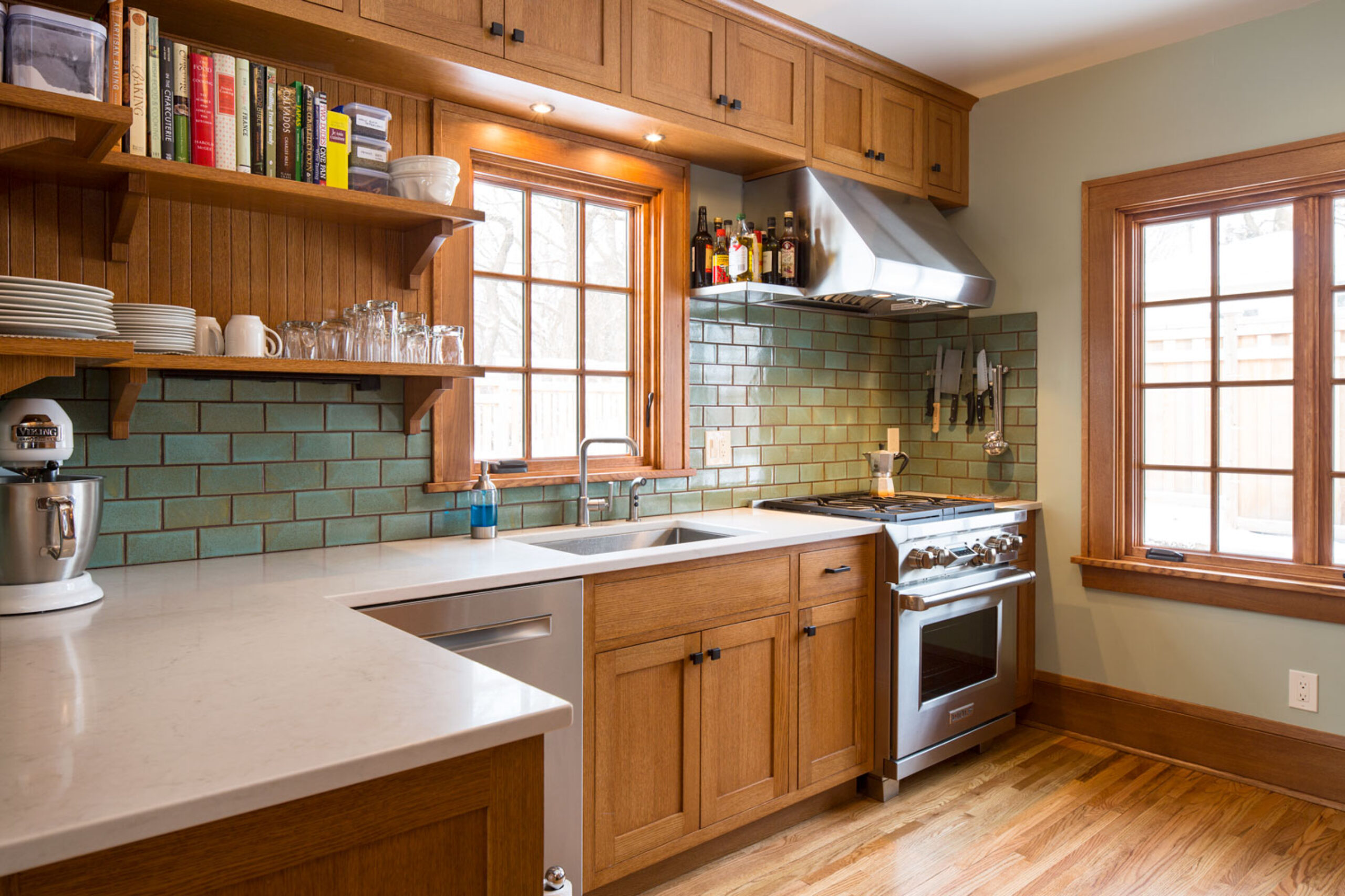oak cabinets craftsman kitchen