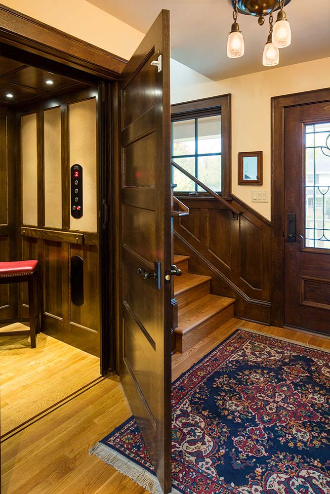 traditional style home elevator