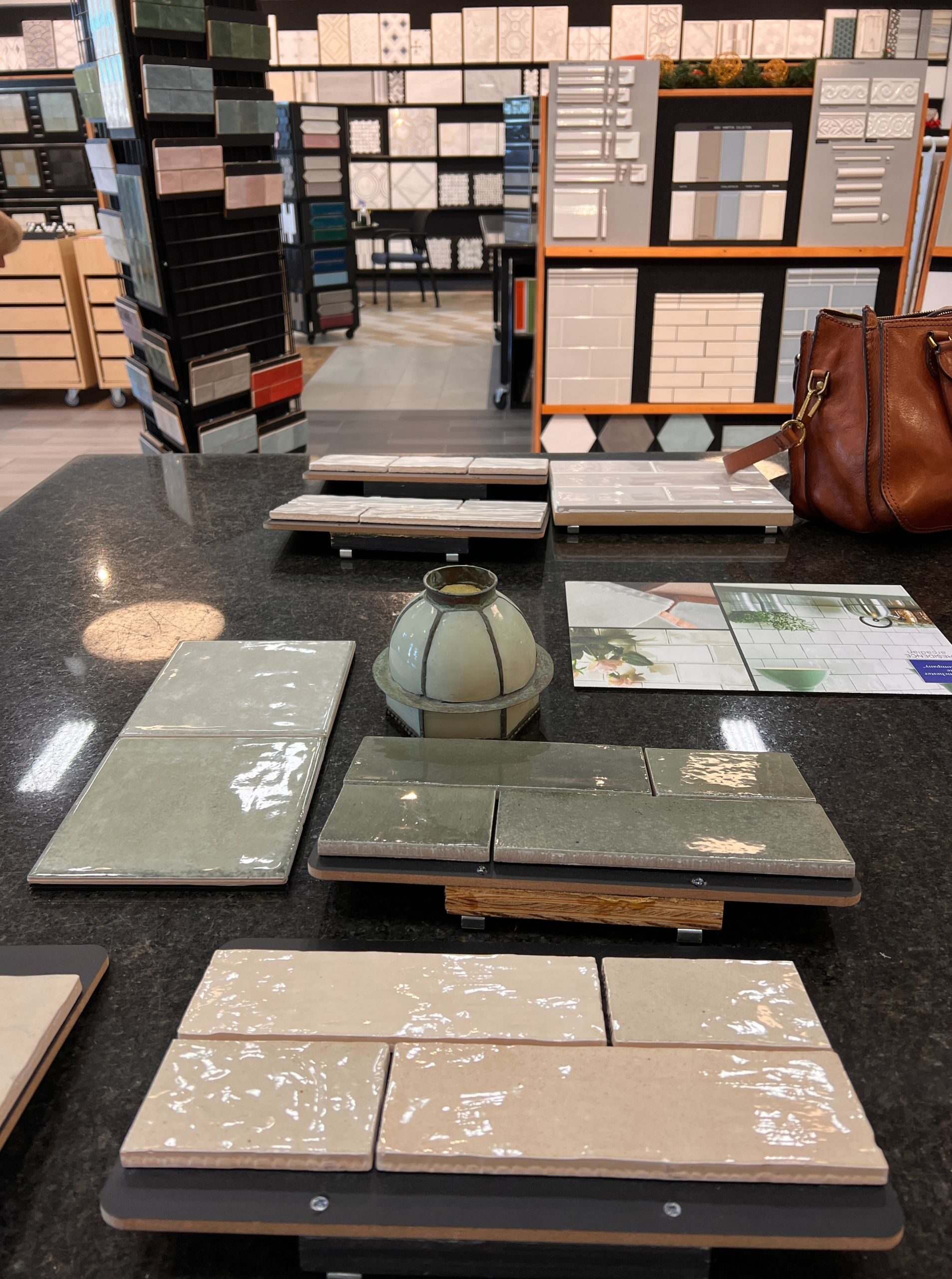 tile on a table laid out